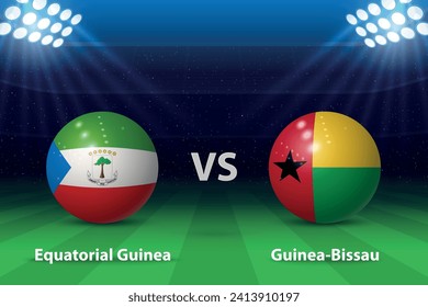 Equatorial Guinea vs Guinea Bissau Football scoreboard broadcast graphic soccer template