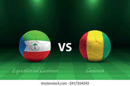 Equatorial Guinea vs  Guinea football scoreboard broadcast template for soccer africa tournament 2023