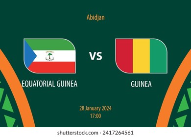 Equatorial Guinea vs Guinea football scoreboard broadcast template for soccer africa tournament 2023