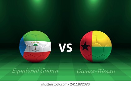 Equatorial Guinea vs Guinea-Bissau football scoreboard broadcast template for soccer africa tournament 2023