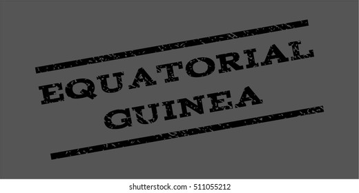 Equatorial Guinea watermark stamp. Text caption between parallel lines with grunge design style. Rubber seal stamp with scratched texture. Vector black color ink imprint on a gray background.