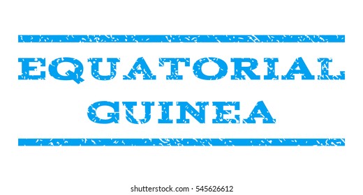 Equatorial Guinea watermark stamp. Text tag between horizontal parallel lines with grunge design style. Rubber seal stamp with unclean texture. Vector blue color ink imprint on a white background.