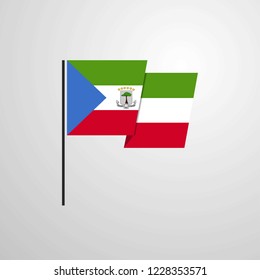 Equatorial Guinea waving Flag design vector