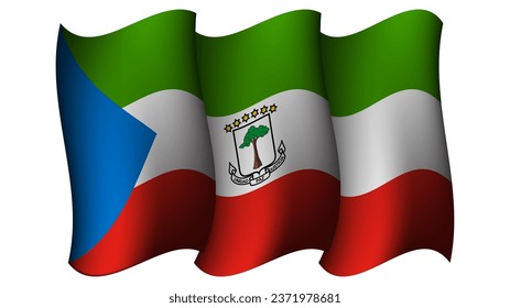 equatorial guinea waving flag design vector illustration suitable for feast day moment or event poster design on equatorial guinea