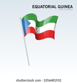 Equatorial Guinea waving flag isolated on gray background