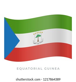 Equatorial Guinea waving flag vector icon. National symbol of Equatorial Guinea. Vector illustration isolated on white.