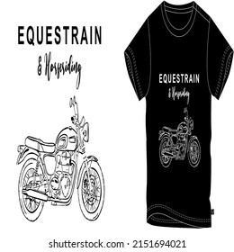 equestrain ecnomics and tshirt font desing motorbike