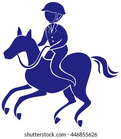 Equestrain icon in blue color illustration