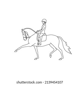 Equestrian athlete and horse demonstrate super trot