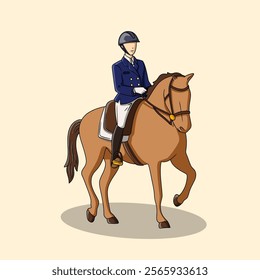 Equestrian athlete riding a horse