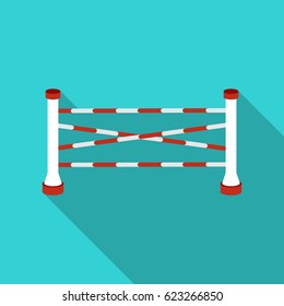 Equestrian barrier icon in flat style isolated on white background. Hippodrome and horse symbol stock vector illustration.