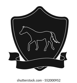 Equestrian blaze icon in black style isolated on white background. Hippodrome and horse symbol stock vector illustration.