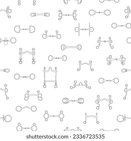 Equestrian bridle bits, vector seamless pattern