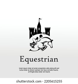Equestrian castle park logo design idea