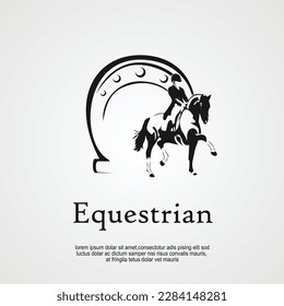 Equestrian center logo illustration equestrian race or sport club