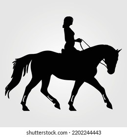 Equestrian Competitions Vector Illustration of Horse Jumping Horse Riding Racing