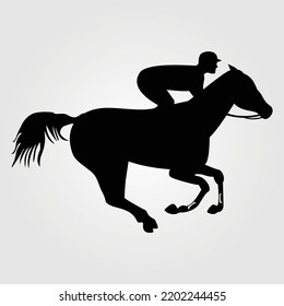 Equestrian Competitions Vector Illustration of Horse Jumping Horse Rider