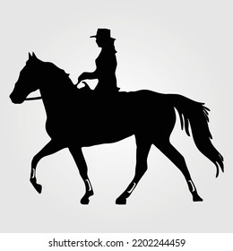 Equestrian Competitions Vector Illustration of Horse Jumping Horse Riding