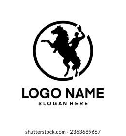 Equestrian competitions - vector illustration of horse - logo