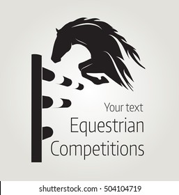 Equestrian competitions - vector illustration of horse - poster