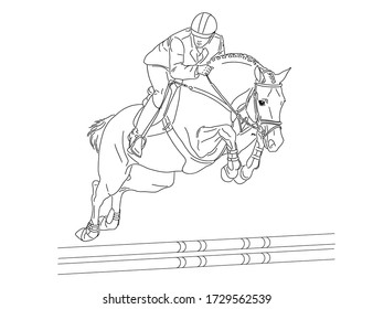 Horses - show jumping. Collection, pack of... - Stock Illustration  [75937619] - PIXTA
