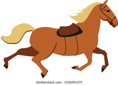 Equestrian, derby sport flat hand drawn color vector illustration. Stallion. Equestrianism. Racehorse hand drawn clipart. Horse racing competition.Professional jockeys, riders. Hippodrome, isolated