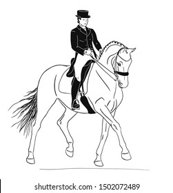 Equestrian, dressage, horsewoman on a horse