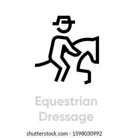 Equestrian Dressage icons. Editable stroke