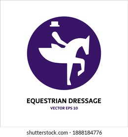 Equestrian dressage sport isolated vector logo icon design 