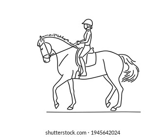 Equestrian dressage workout, short trot, piaffe