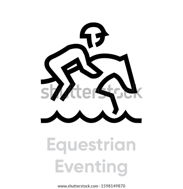 Equestrian Eventing\
sport icons. Editable\
stroke