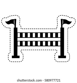 equestrian fence isolated icon