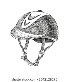 Equestrian Helmet hand drawn vector