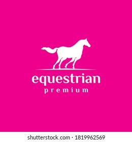 VECTOR DE DISEÑO DE LOGOTIPO DE CABALLO EQUIPADO