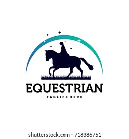 Equestrian Horse Logo Template Design Vector, Emblem, Design Concept, Creative Symbol, Icon