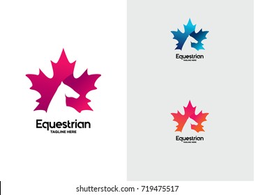 Equestrian Horse Logo Template Design Vector, Emblem, Design Concept, Creative Symbol, Icon