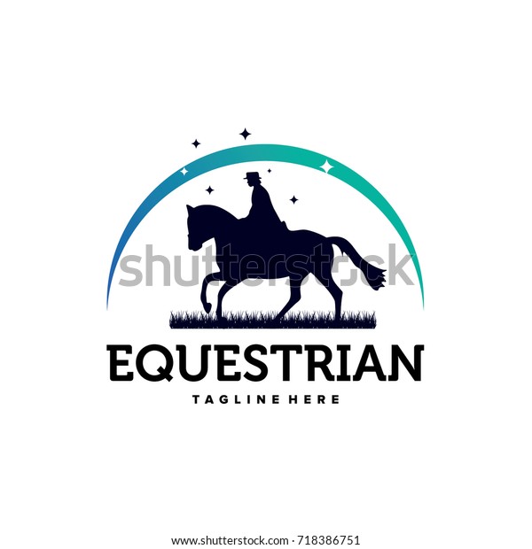 Equestrian Horse Logo Template Design Vector Stock Vector Royalty