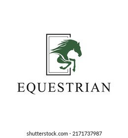 equestrian Horse racing logo template