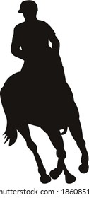 Equestrian and horse silhouette