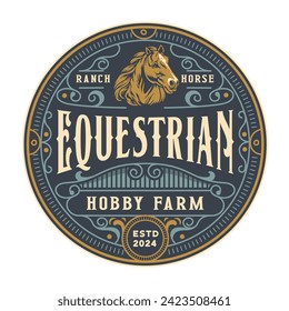 Equestrian horse training logo template