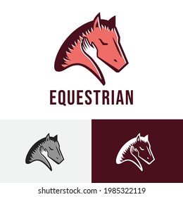 Equestrian Horseman Hand Horse Race Racehorse Stable Logo