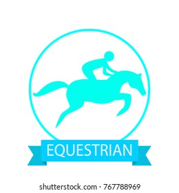 equestrian icon flat color