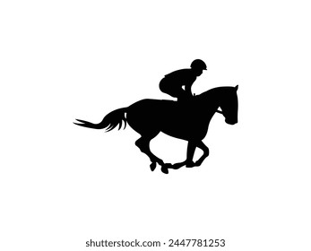 Equestrian icon vector. Equestrian Silhouette isolated white background. Vector Illustration