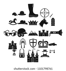 Equestrian icons set. Simple set of 25 equestrian vector icons for web isolated on white background