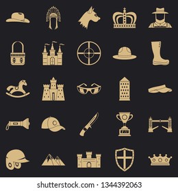 Equestrian icons set. Simple set of 25 equestrian vector icons for web for any design