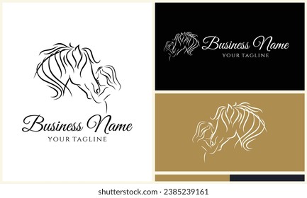 equestrian and kid logo template