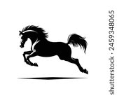 Equestrian Majesty Silhouette of Rearing Horse Logo Vector Illustration