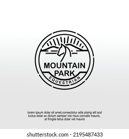 Equestrian mountain park logo design idea