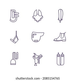 Equestrian outline icons, online shop design