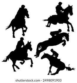 Equestrian Player Silhouette Black Shape Vol 2